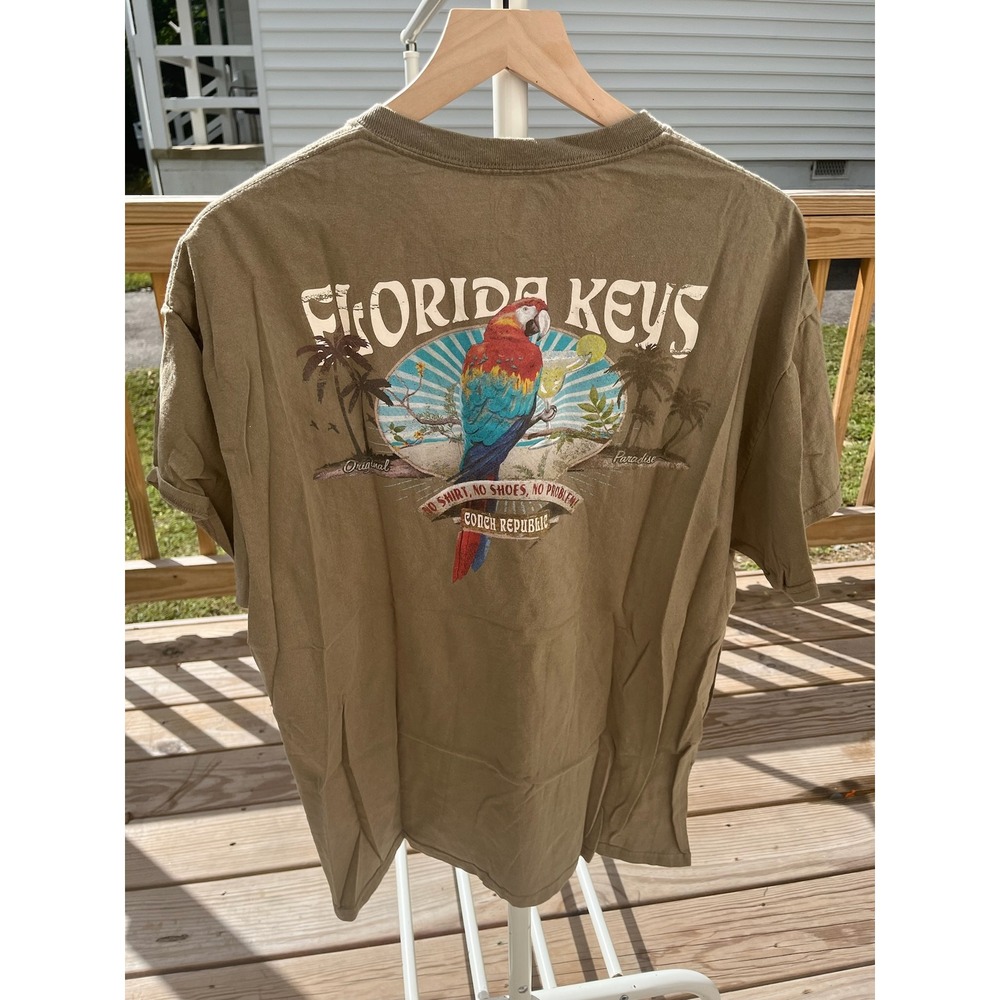 The Duck Company Florida Keys Conch Republic Parrot Graphic T-Shirt Mens XL